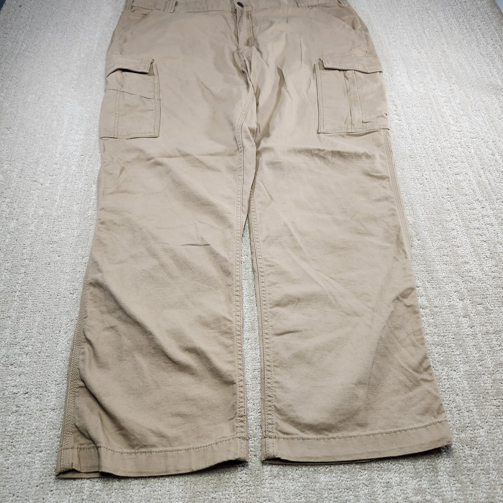 Carhartt Pants Men 42x32 Rugged Flex Stretch Canvas‎ Cargo Workwear Beige Work